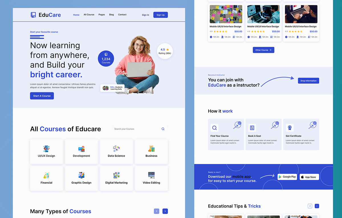 E-Learning Platform Landing Page