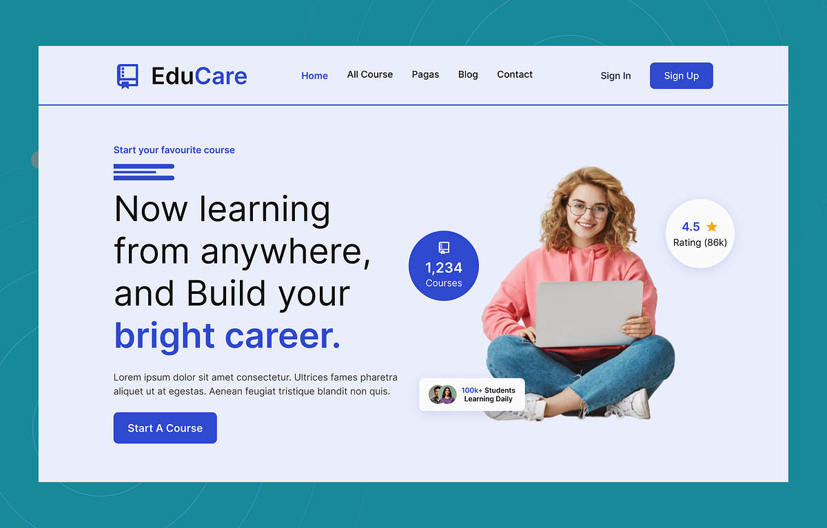 Photo inspiration: E Learning Platform Landing Page By Sabbir Saidul On Muzli Photo Inspiration