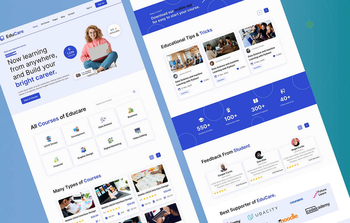 E-Learning Platform Landing Page Image 1