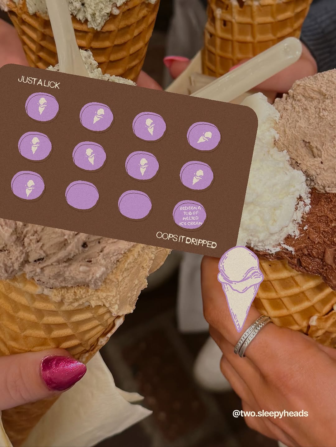 Everything will be fine if someone sends us a tub of melted ice cream✌️

#twosleepyheads #twosleepyheadsdesign #creativeagency Image 4