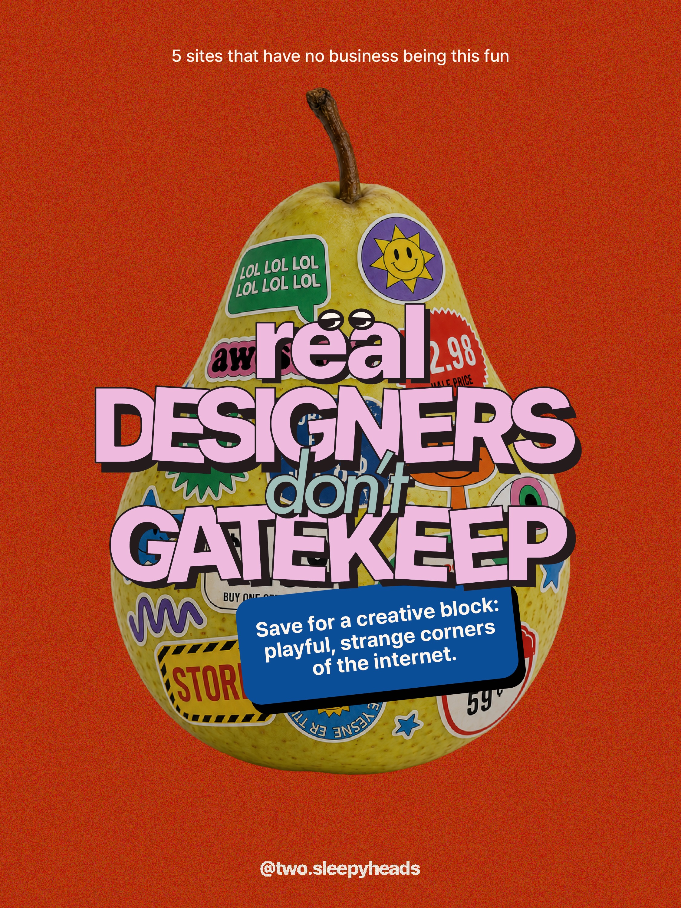 5 sites with absolutely no business being this fun😎
Save for your next creative block before you rage-quit your moodboard ✨
#twosleepyheads #creativesites #realdesignersdontgatekeep
kidpix.app
skins.webamp.org
geokash.com/rock-social
neal.fun/design-the-next-iphone
type.method.ac