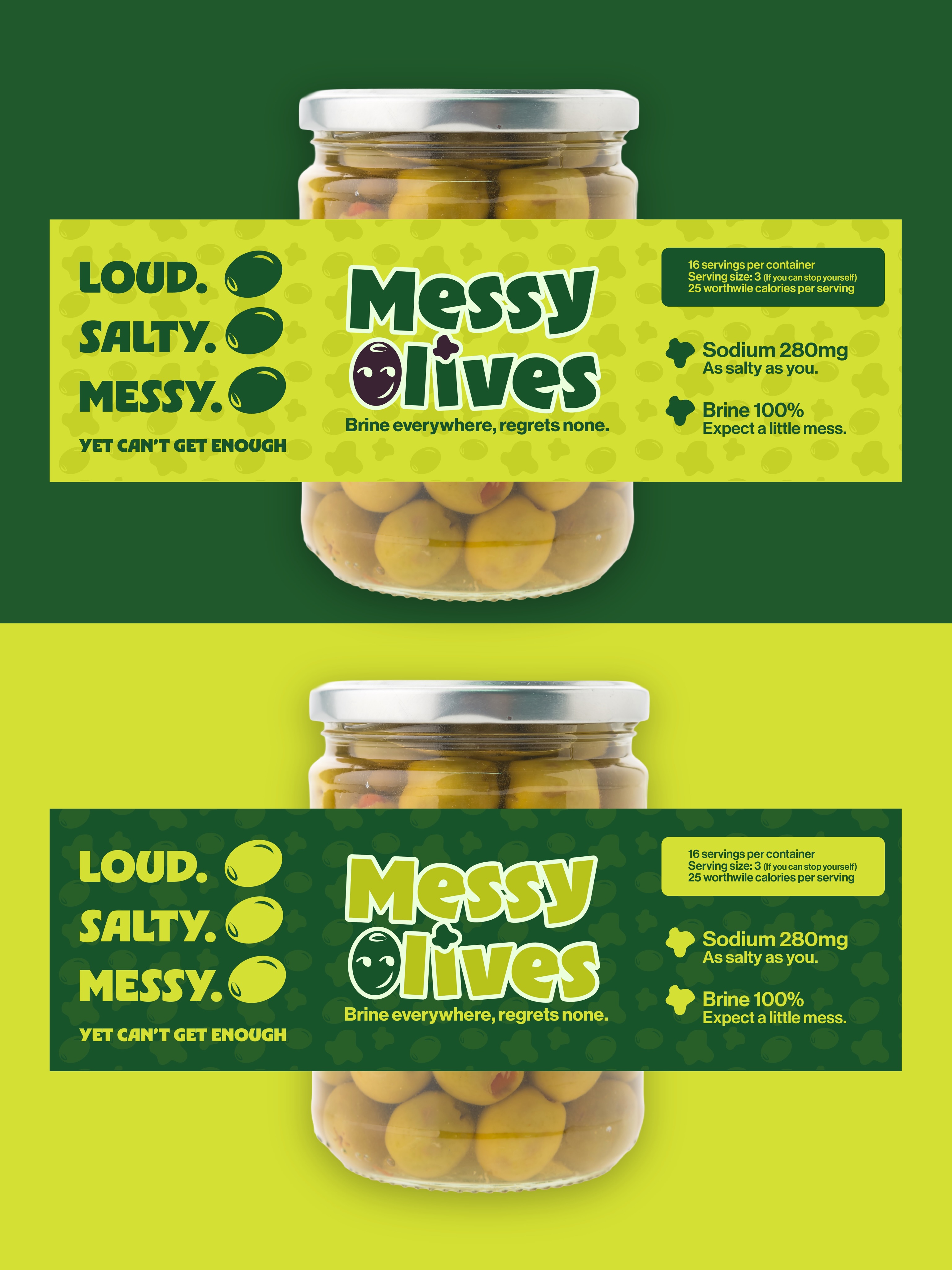 [Branding Side Quest] 
the perfect snack made from the perfect brine🫒

#twosleepyheads #branding #olives Image 4