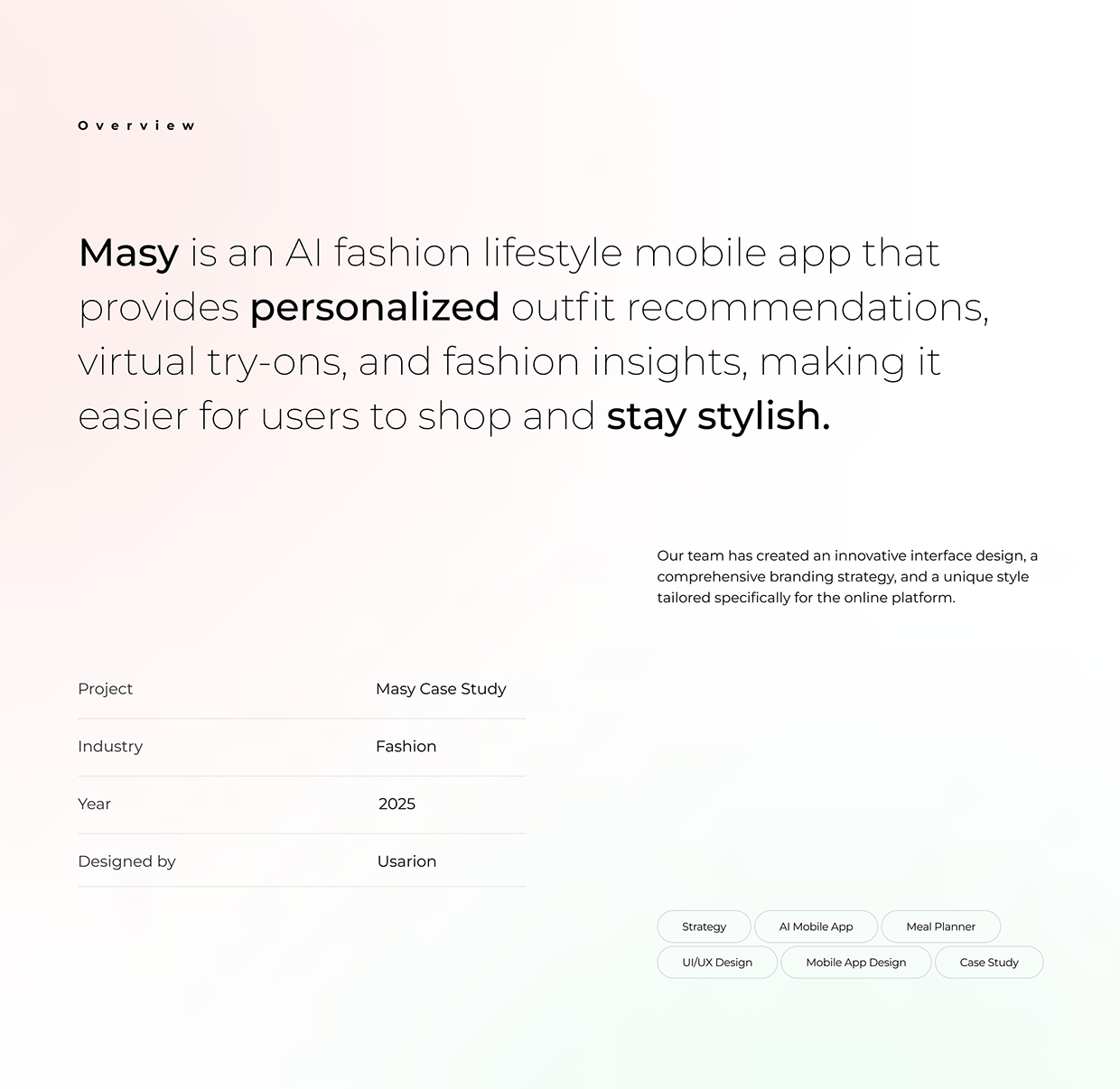 AI Fashion Lifestyle App Masy Image 0