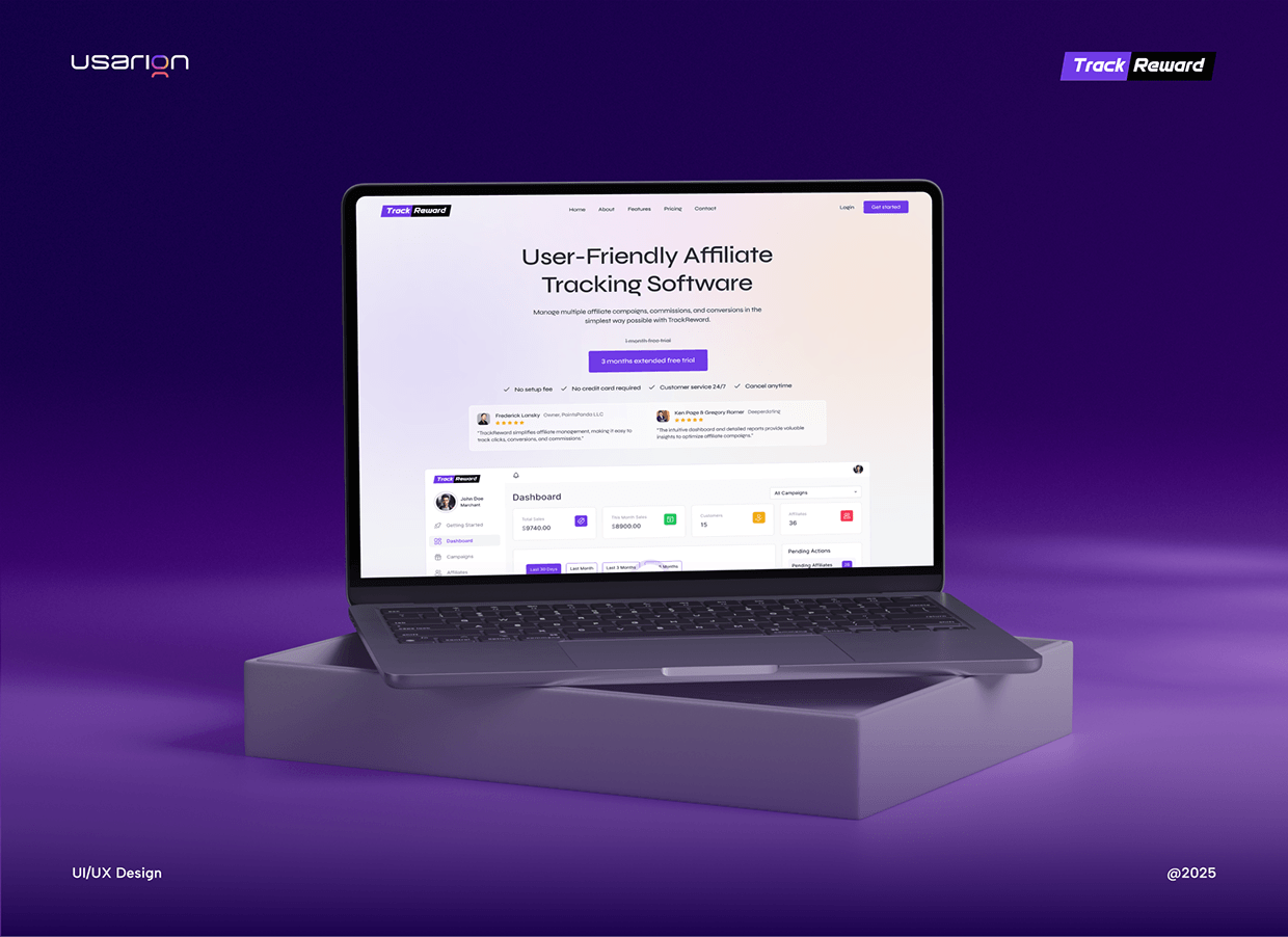 TrackReward – Affiliate Tracking Software Design