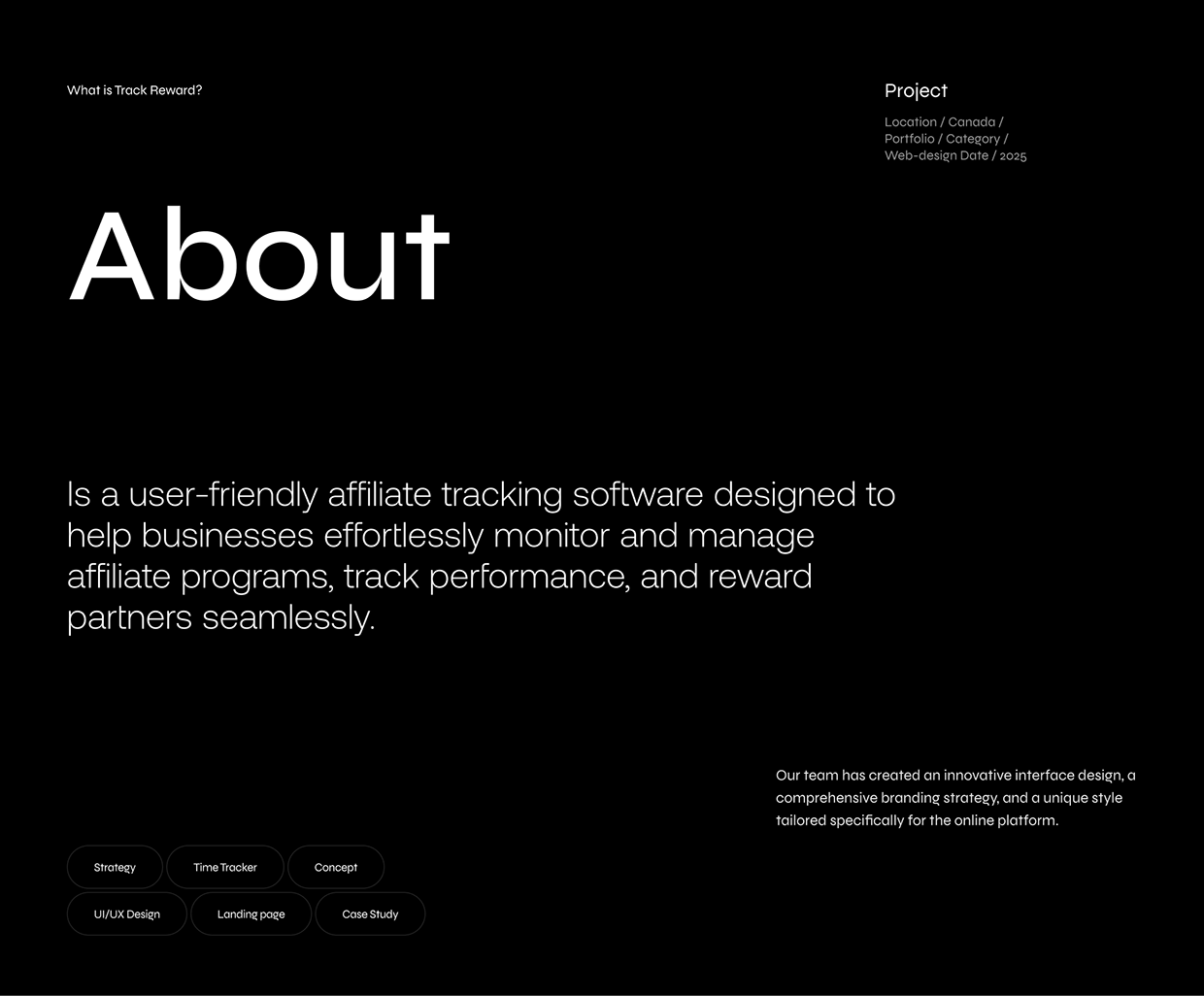 TrackReward – Affiliate Tracking Software Design Image 0