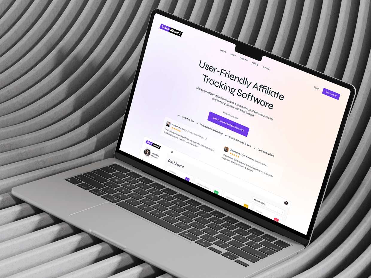 TrackReward – Affiliate Tracking Software Design Image 1
