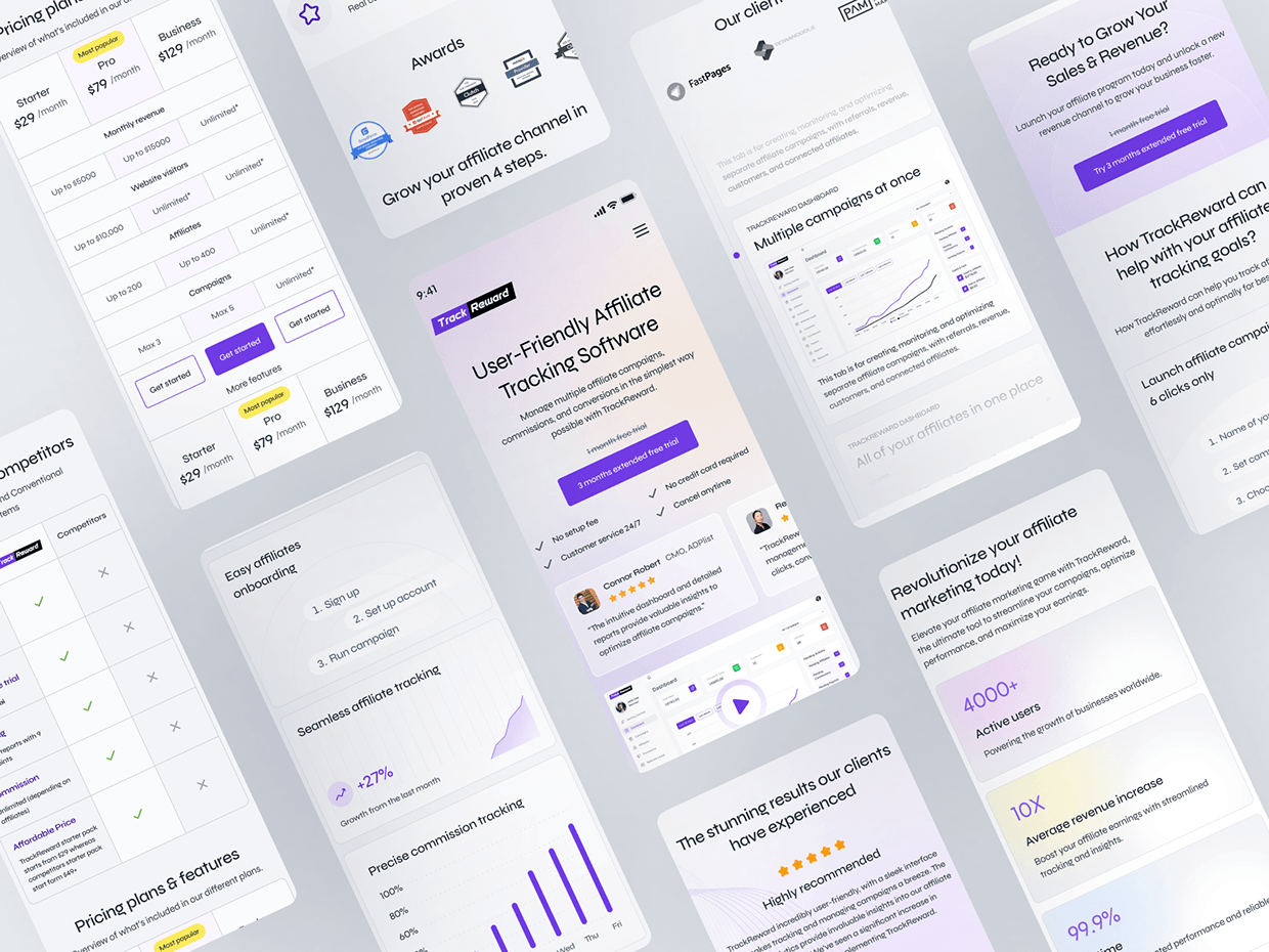TrackReward – Affiliate Tracking Software Design Image 6