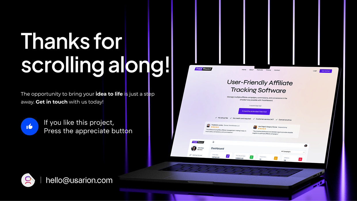 TrackReward – Affiliate Tracking Software Design Image 10