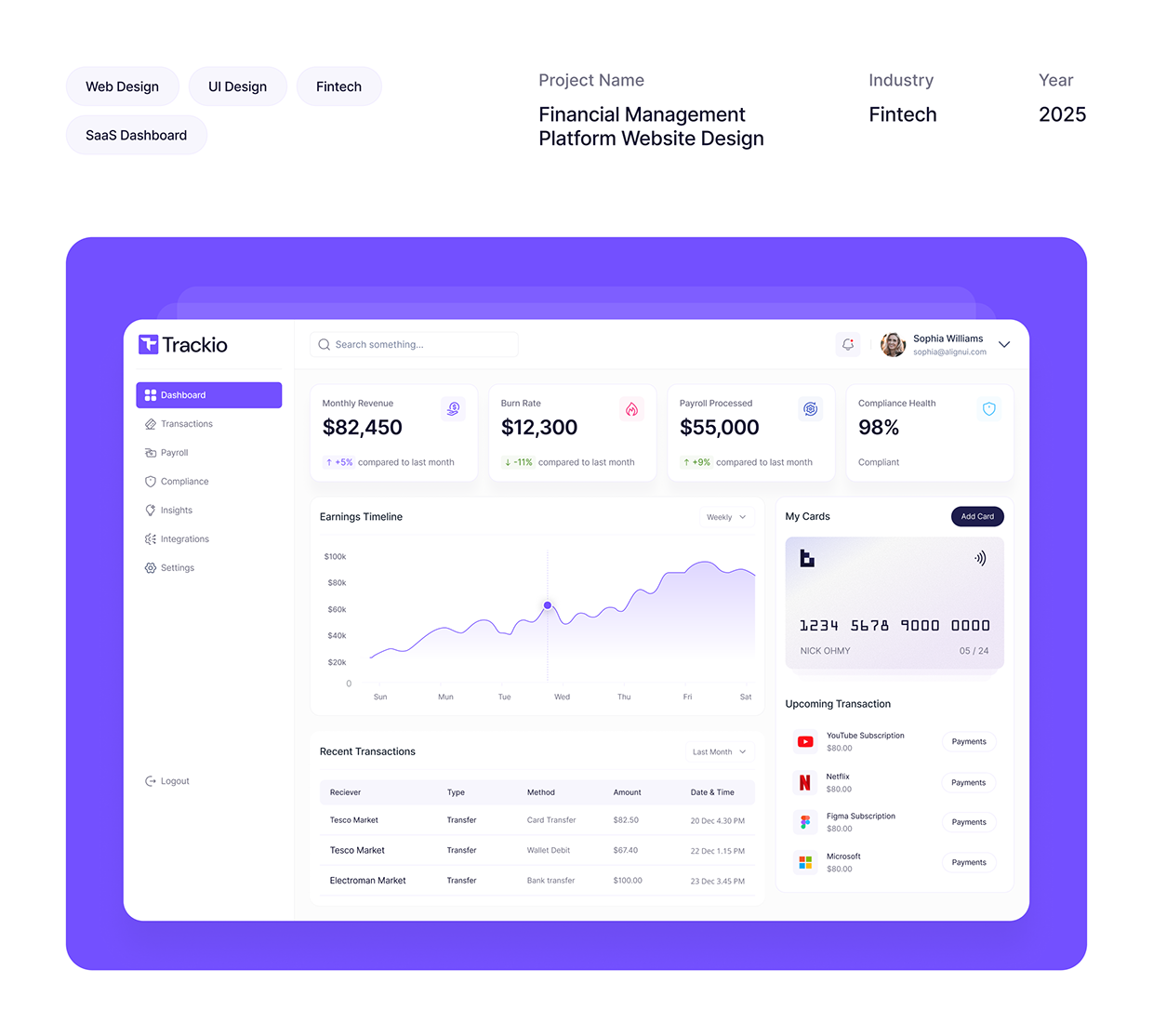 Trackio - Fintech SaaS Platform Image 0