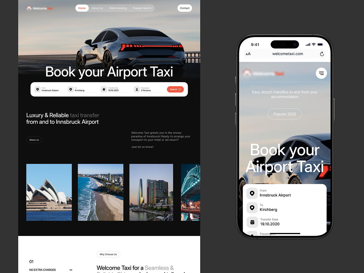 Luxury Airport Taxi — Mobile Responsive Motion Image 0