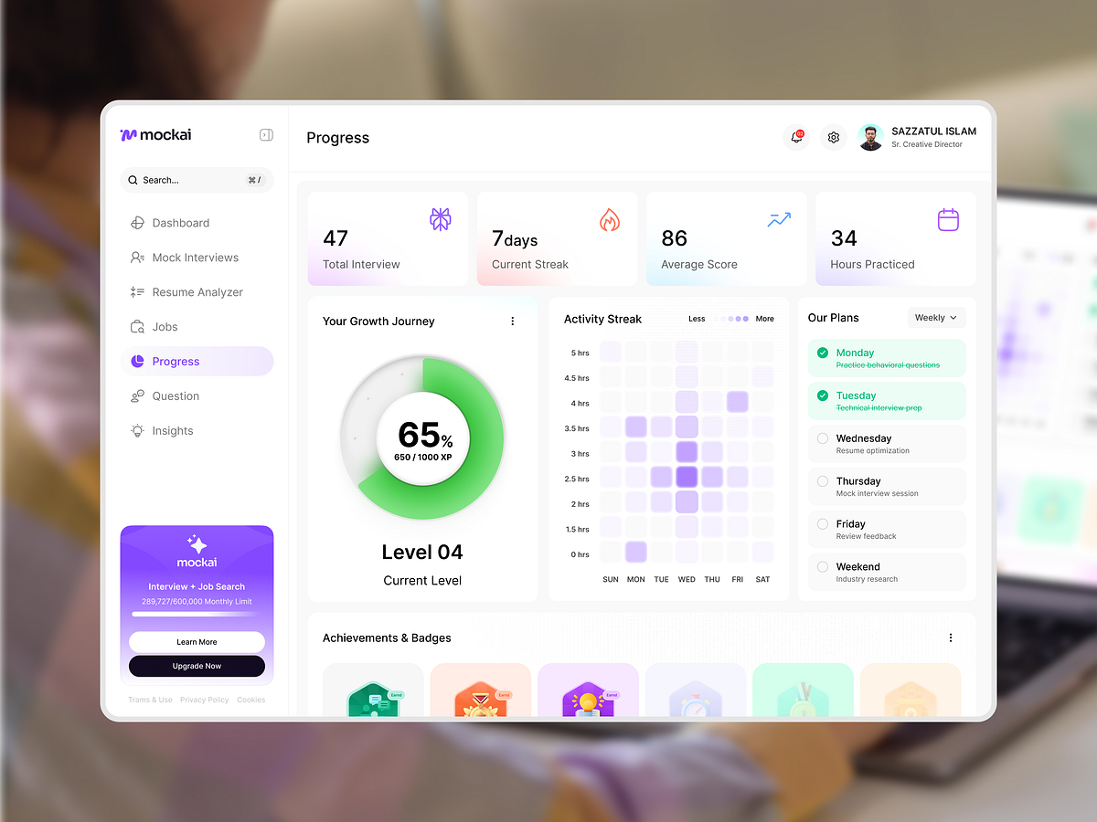 Mock AI — Career Progress Tracking SaaS Design Image 0