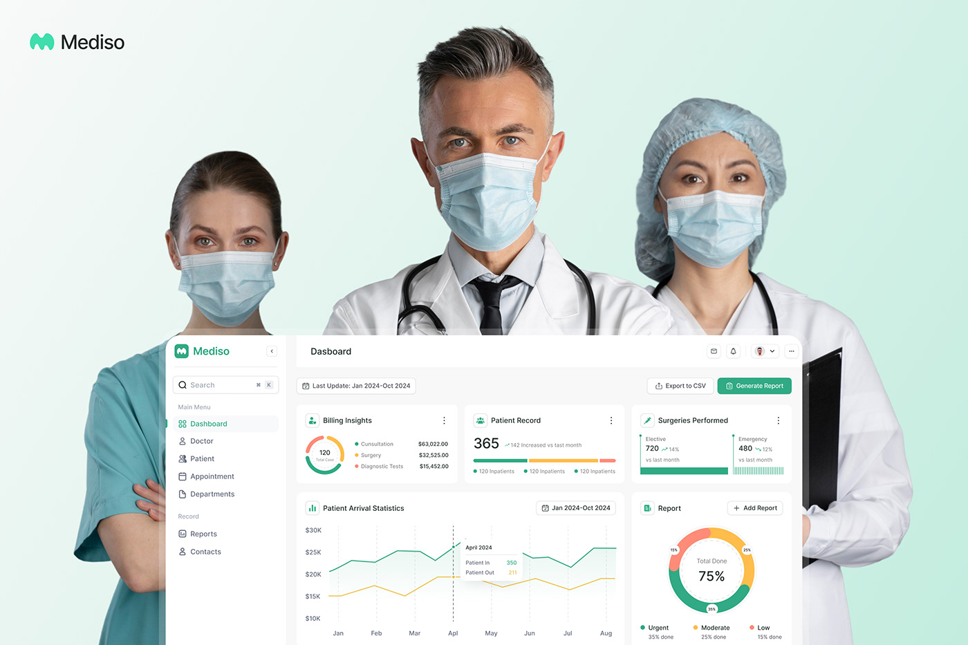 Mediso | Hospital Management Dashboard Image 0
