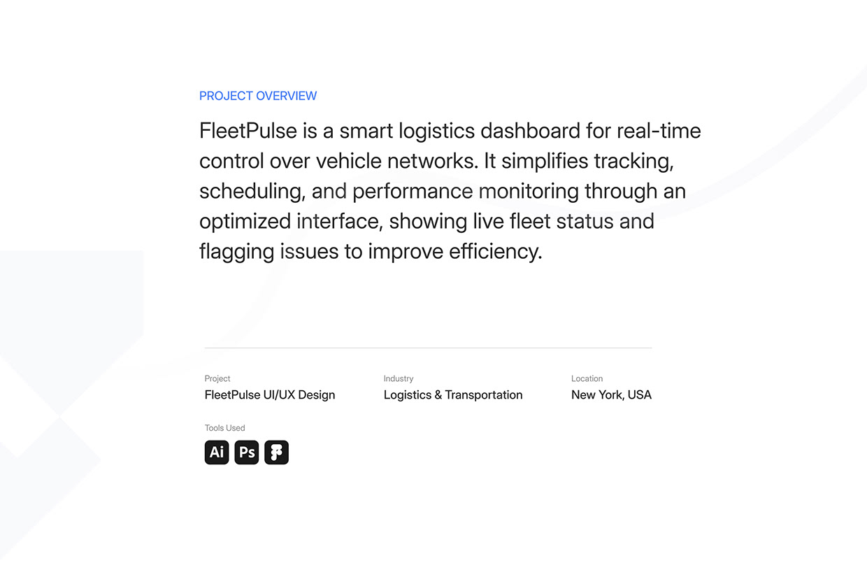 Smart Logistics & Fleet Management UI/UX Image 0