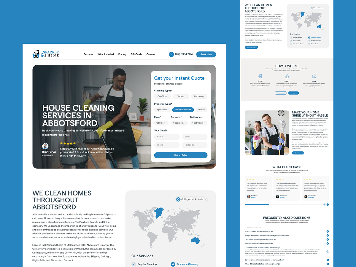 House Cleaning Services Website Design