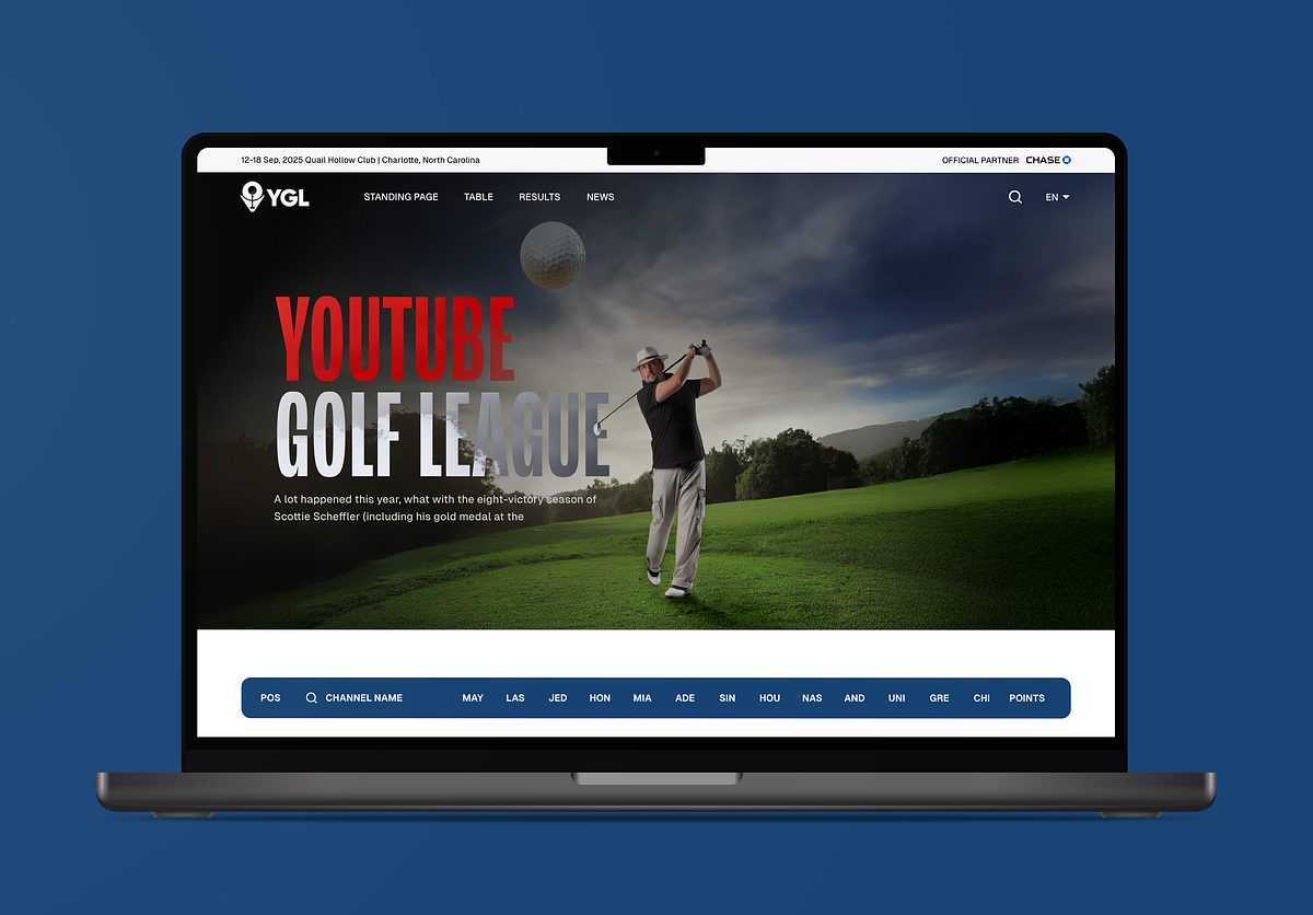 Modern Golf Tournament Website Design for Sports League Image 1