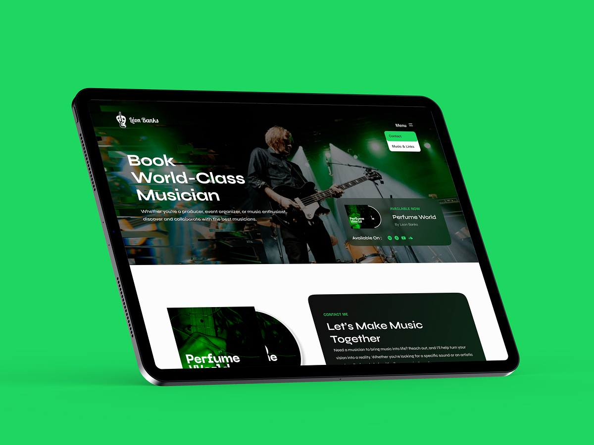 Musician Booking Landing Page Design Image 1