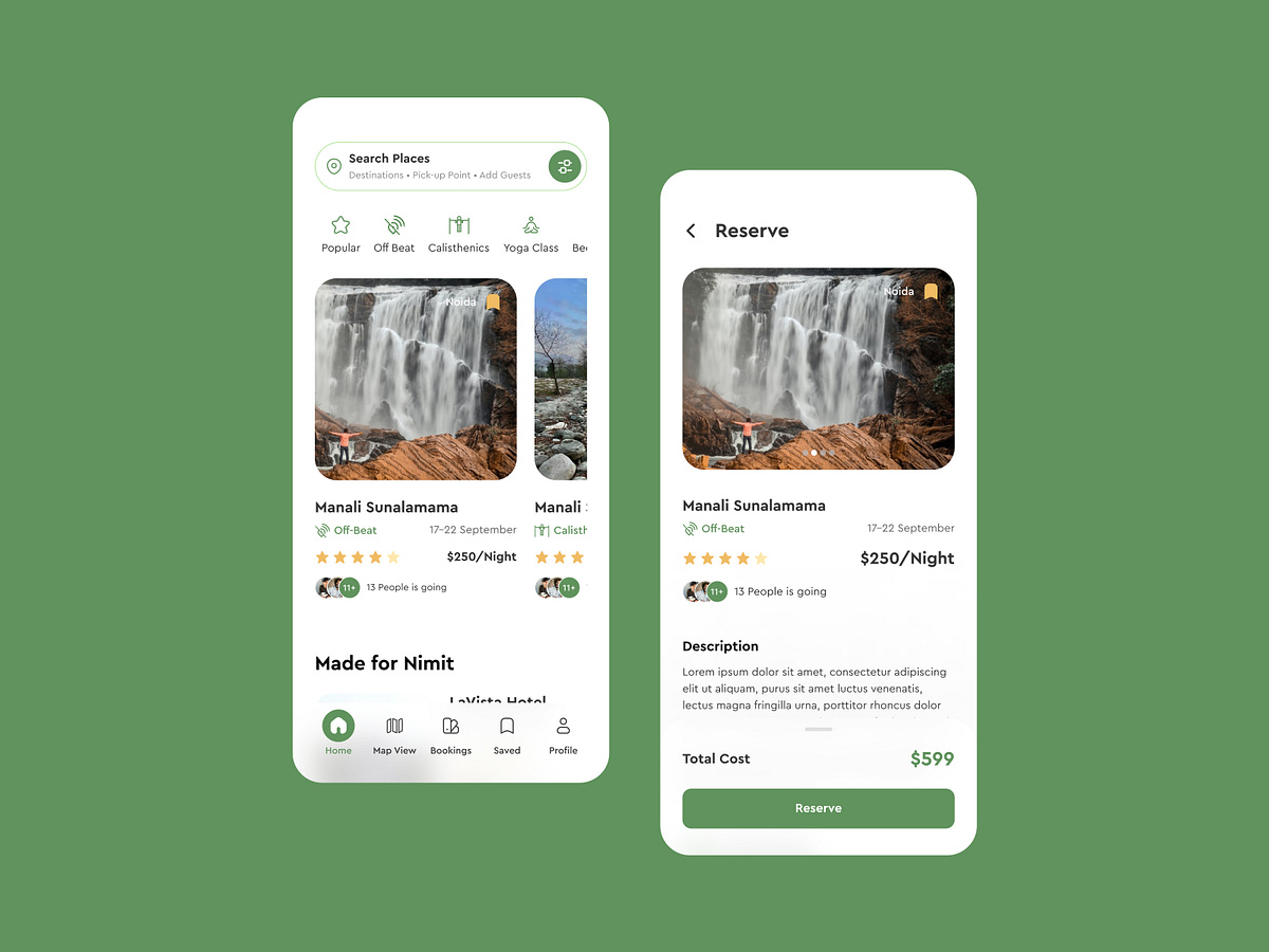 Creative Travel App UI UX design