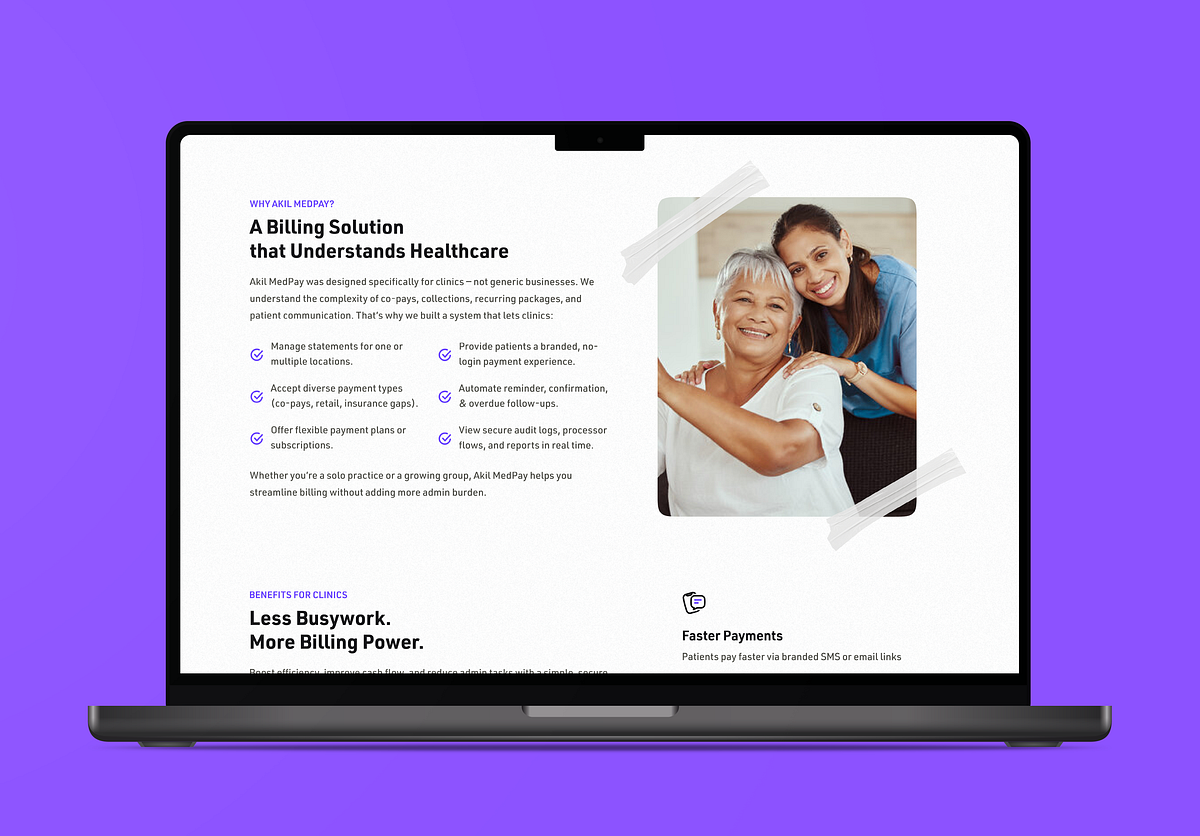 Medical Billing and Payment System Product Landing Page Design Image 1