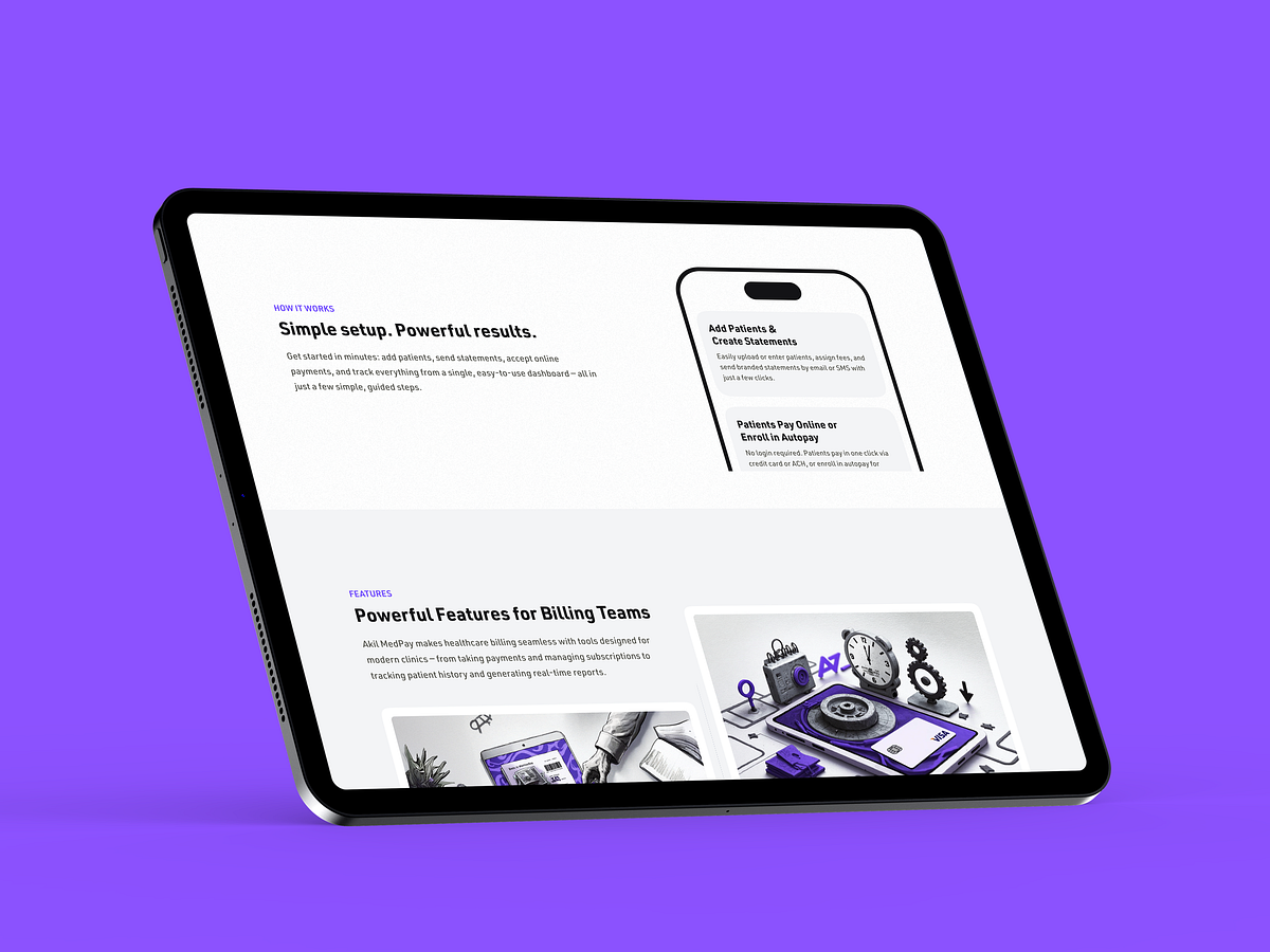 Medical Billing and Payment System Product Landing Page Design Image 2