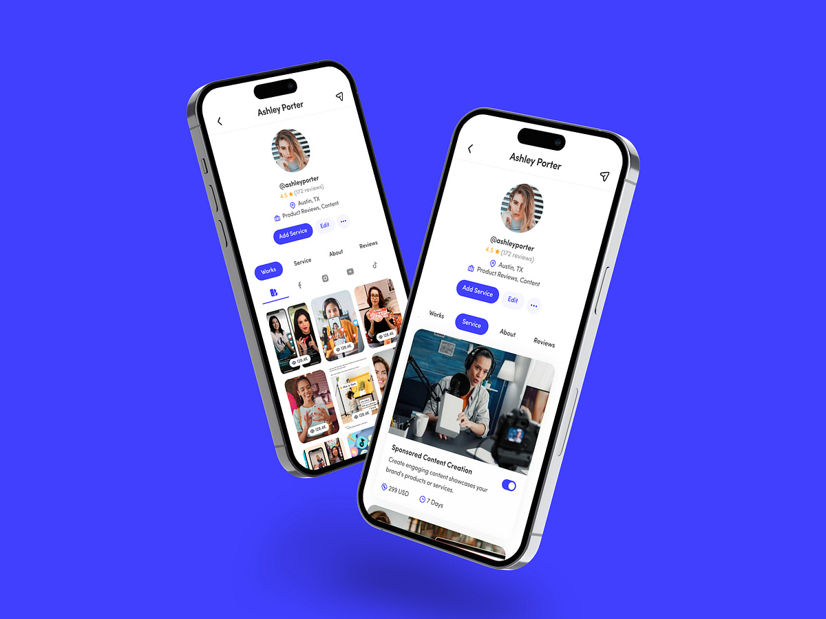 Influencer Mobile App UI/UX Design