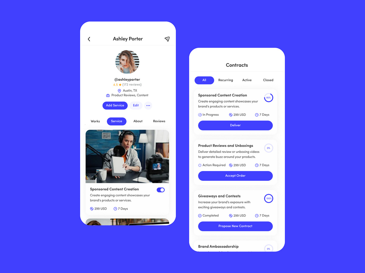Influencer Mobile App UI/UX Design Image 1