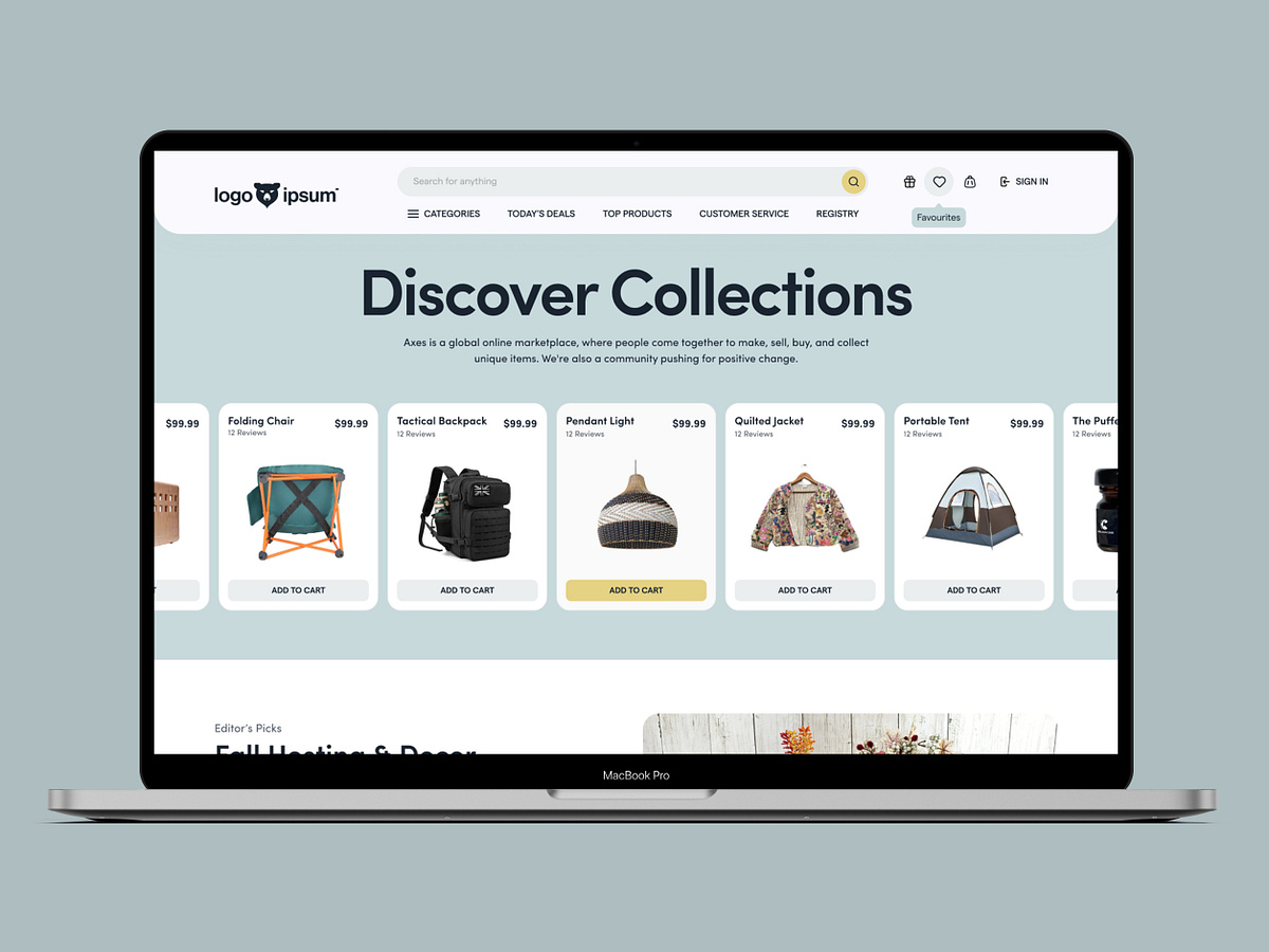e-Commerce Online Marketplace Website Design Image 0