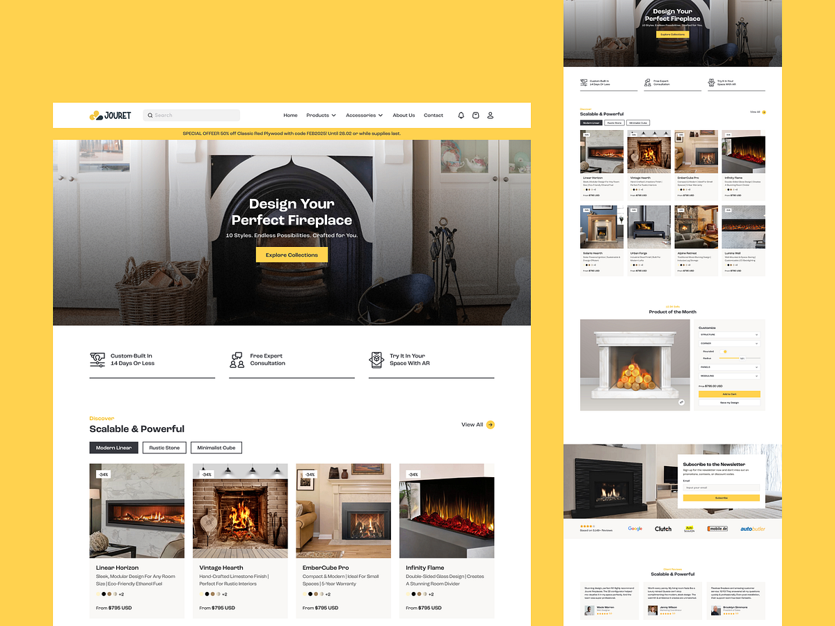 Fireplace eCommerce Website Design Image 0