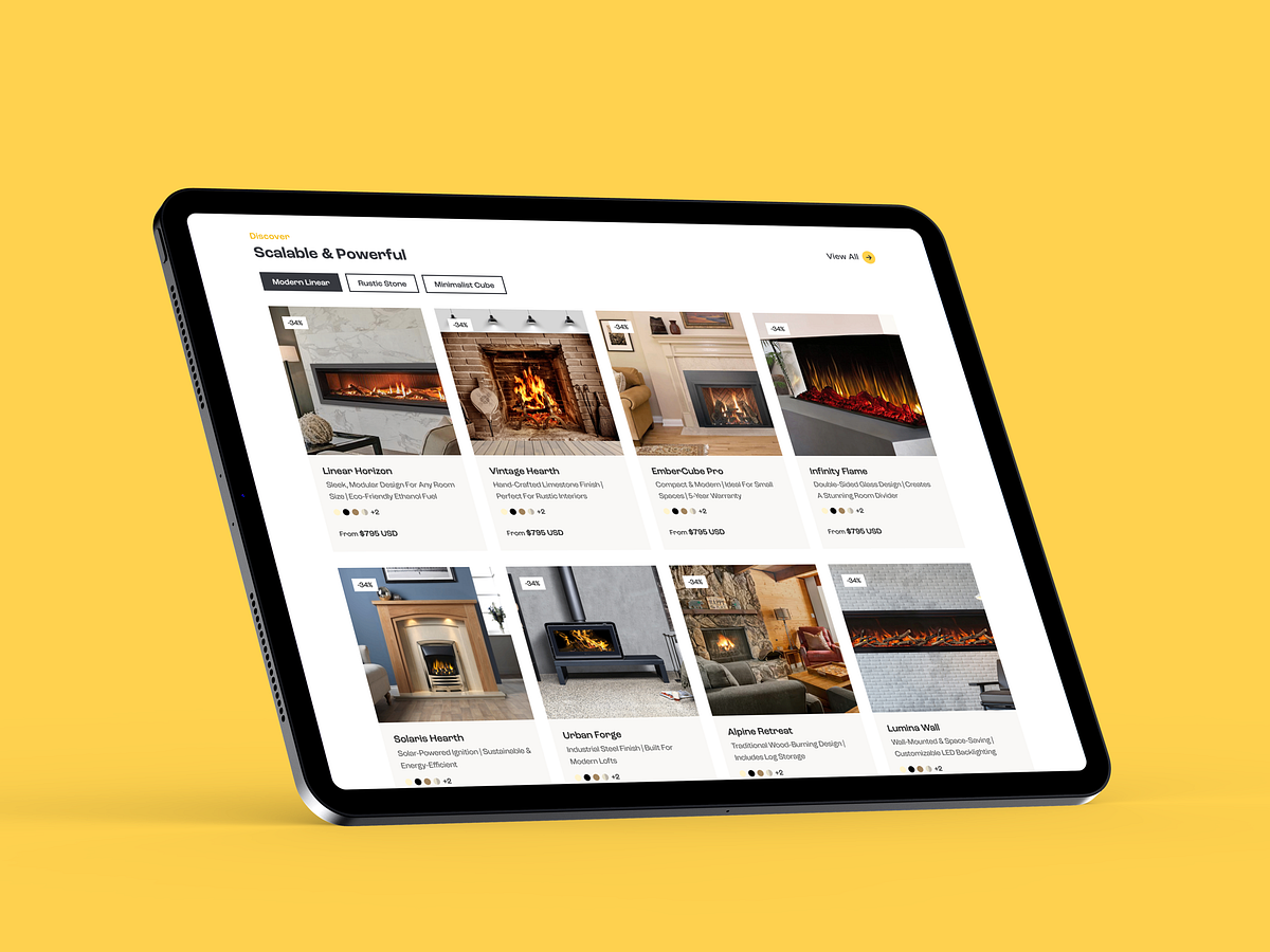 Fireplace eCommerce Website Design Image 1