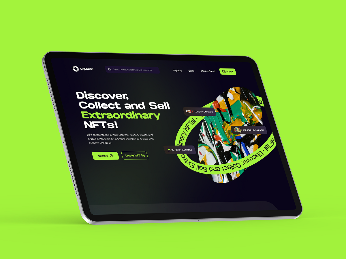 NFT Marketplace Landing Page UI Design Image 0