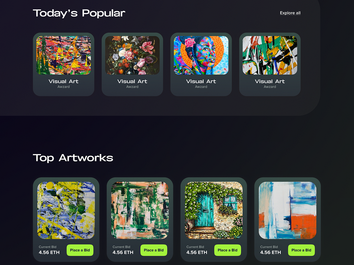 NFT Marketplace Landing Page UI Design Image 1