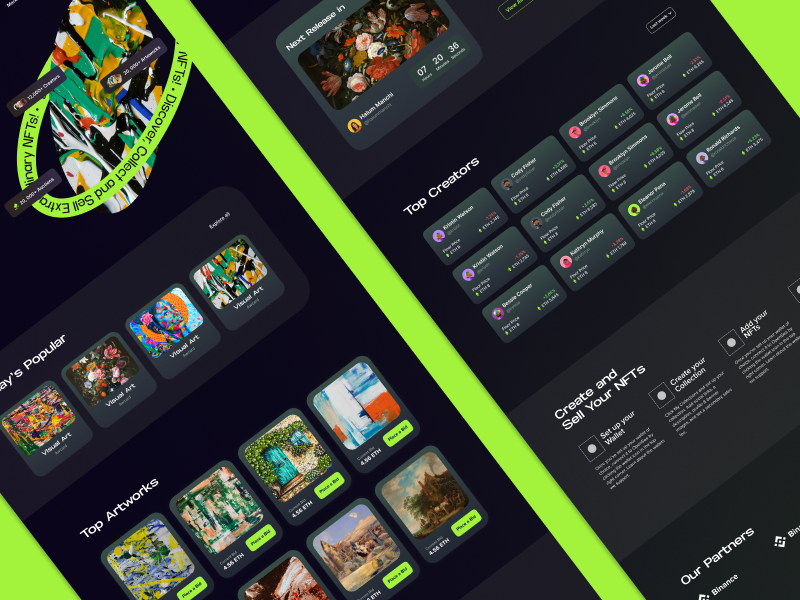 NFT Marketplace Landing Page UI Design Image 2
