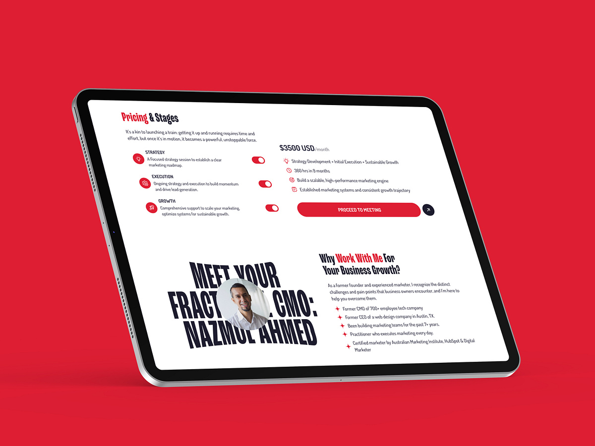 Fractional CMO Landing Page Design Image 2