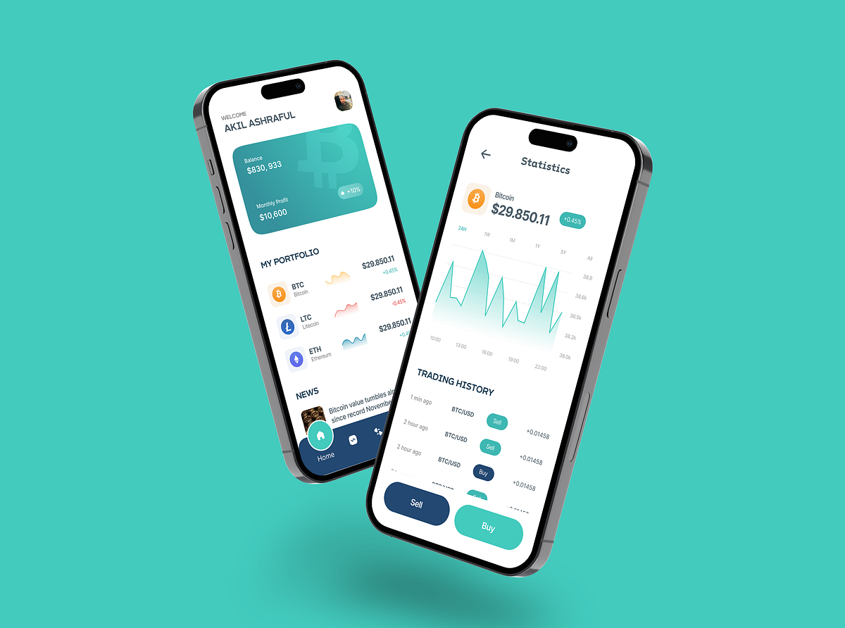 Cryptocurrency Trading Mobile App Design
