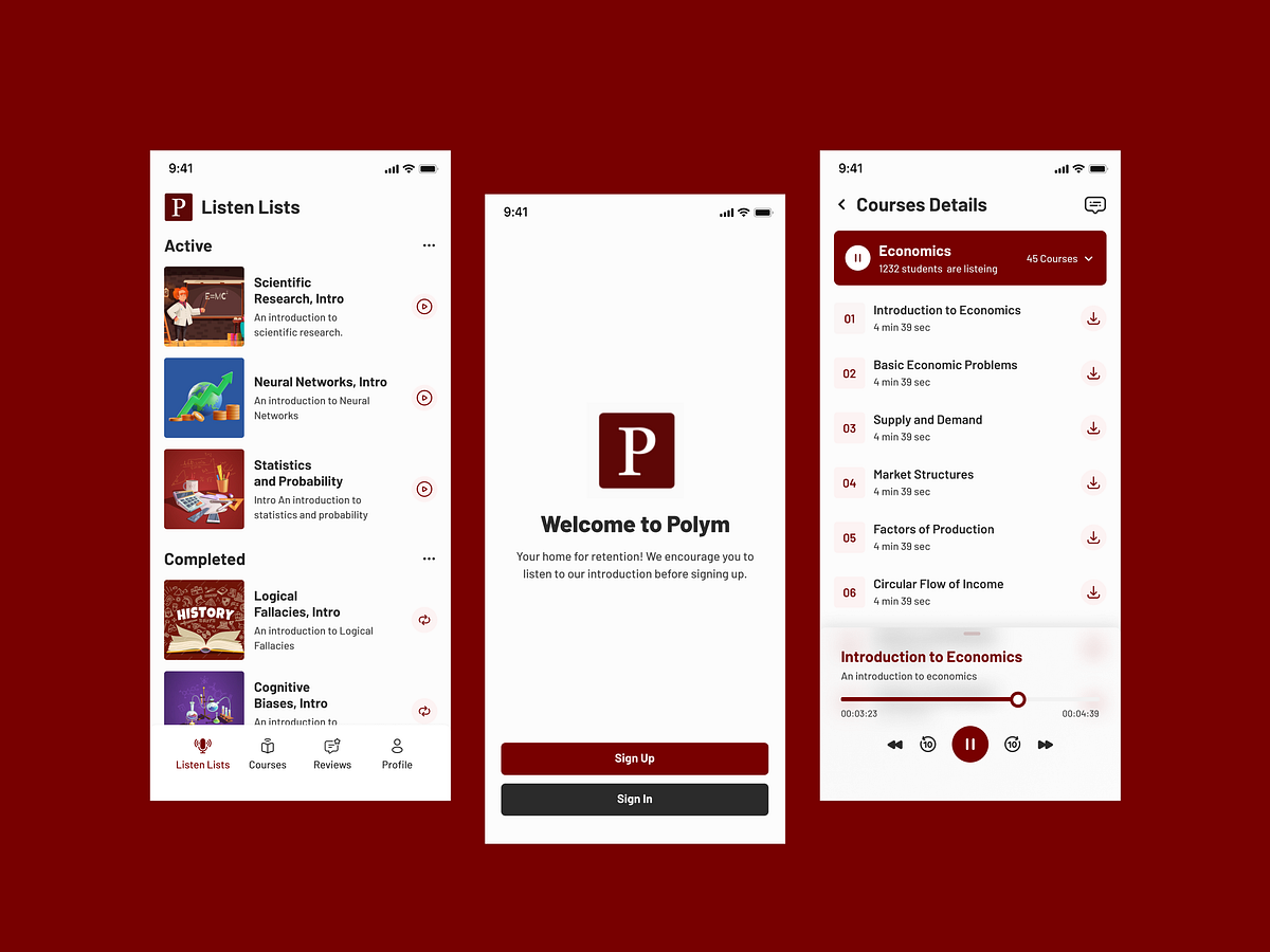 Interactive Educational Mobile App UI Design Image 1