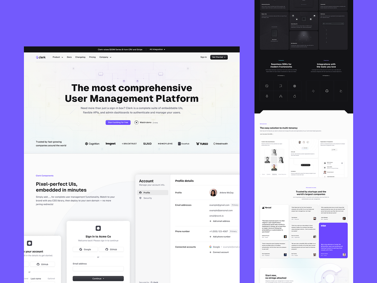 User Management SaaS Landing Page Design