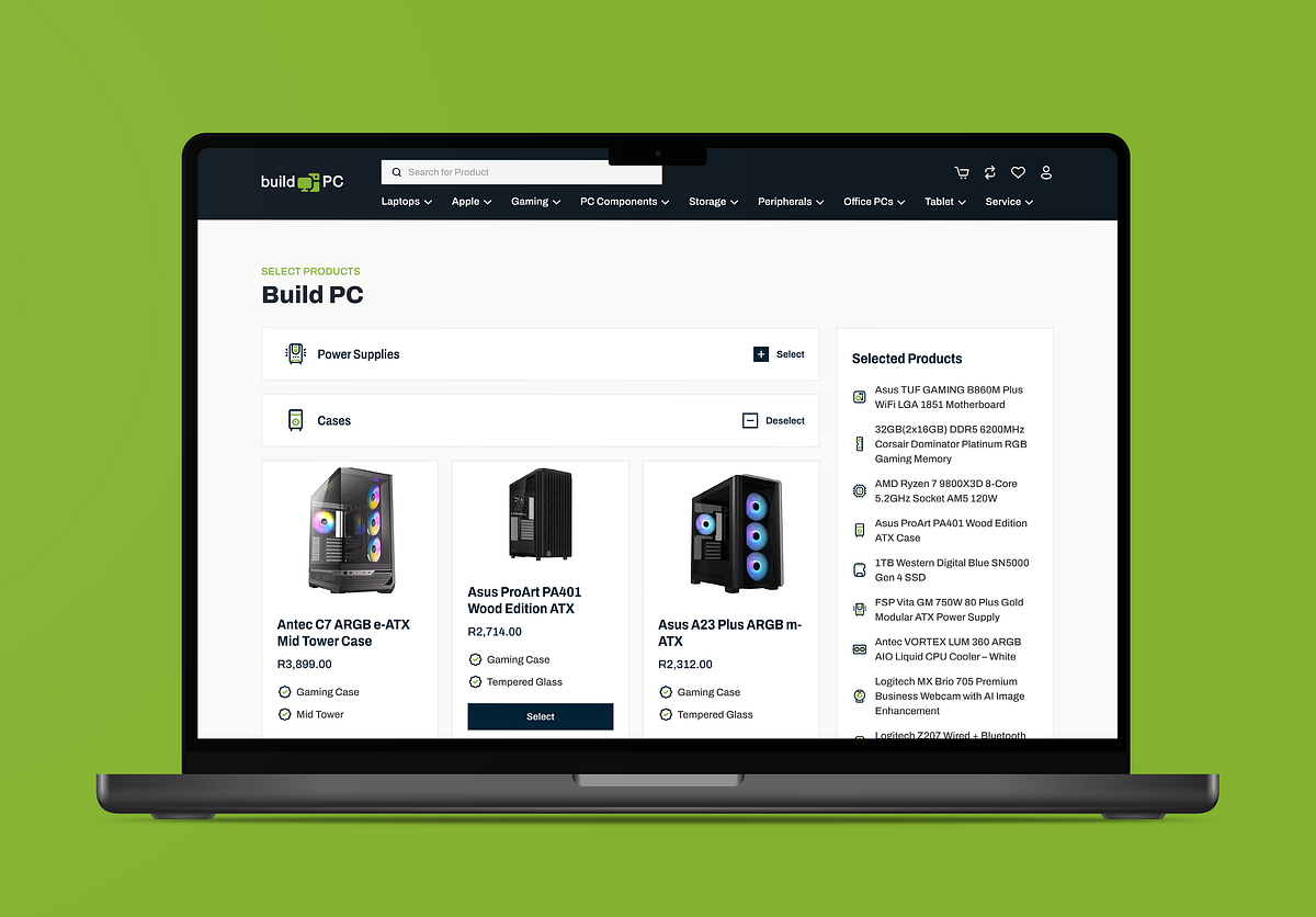 PC Builder E-commerce Website Design Image 2