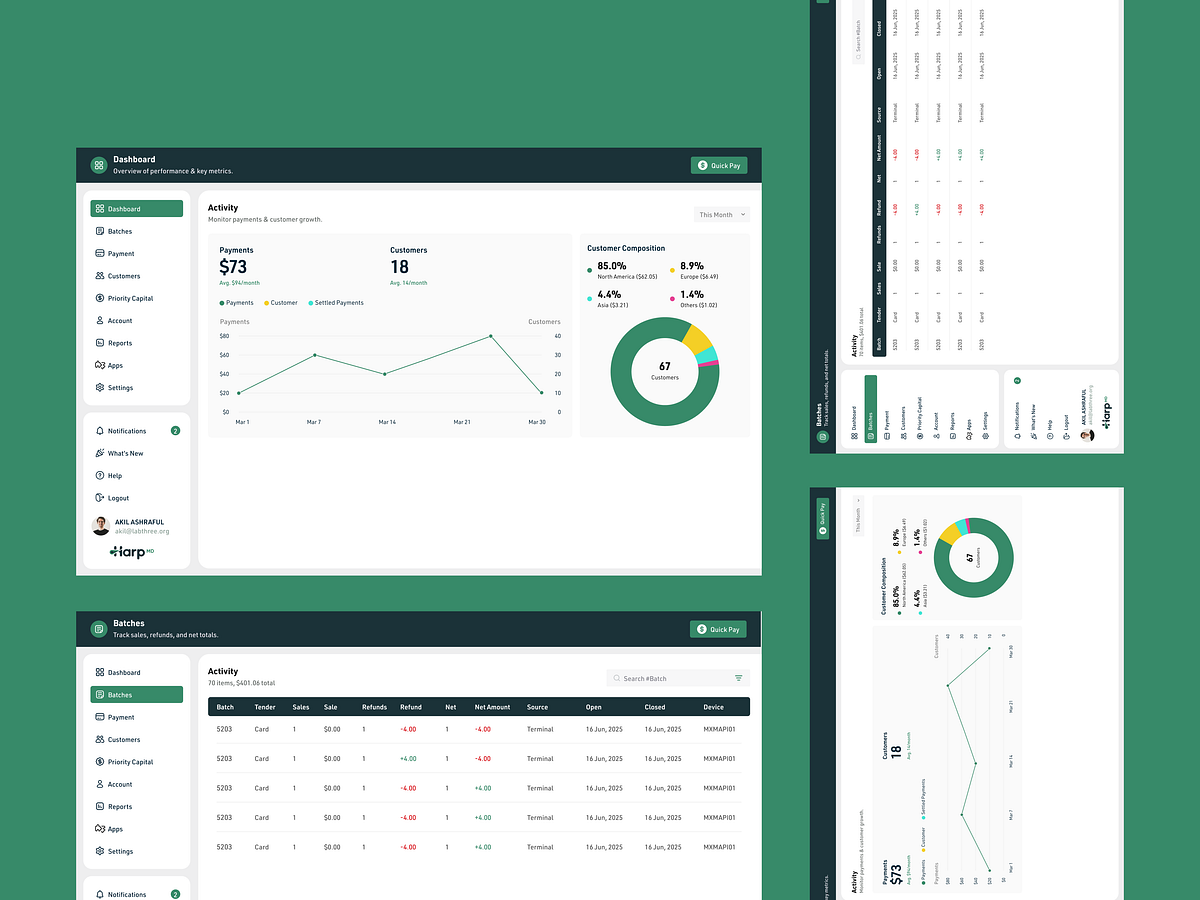Modern Financial Dashboard with Transaction Batching Image 0
