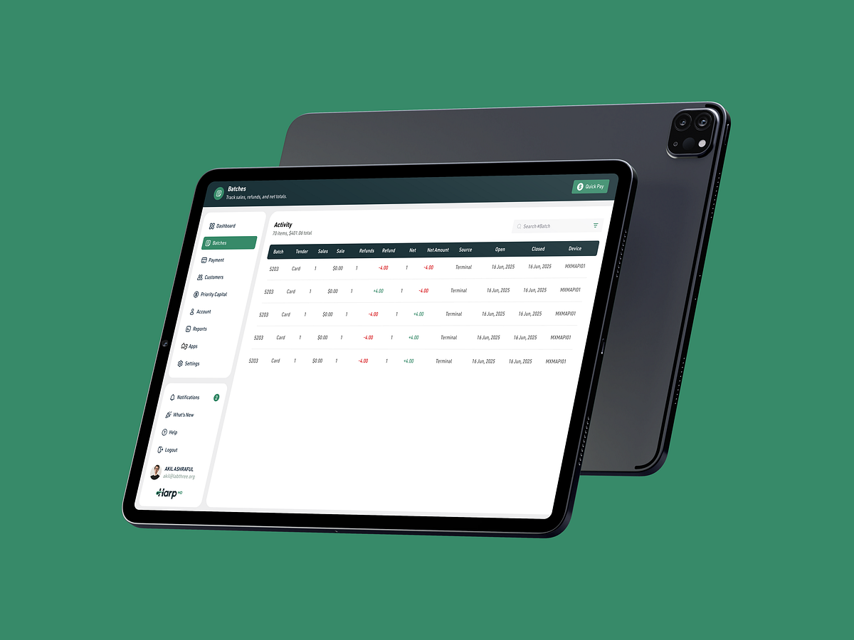 Modern Financial Dashboard with Transaction Batching Image 1