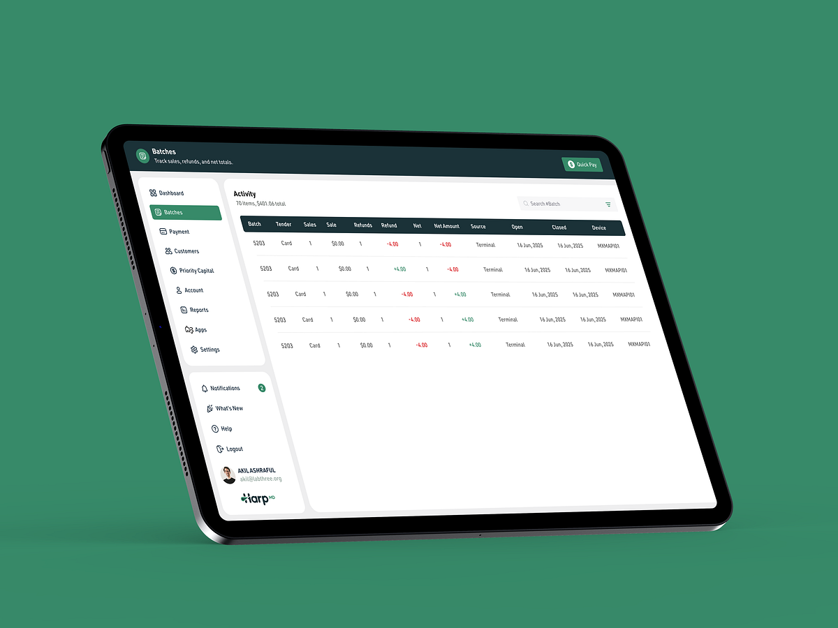 Modern Financial Dashboard with Transaction Batching Image 3