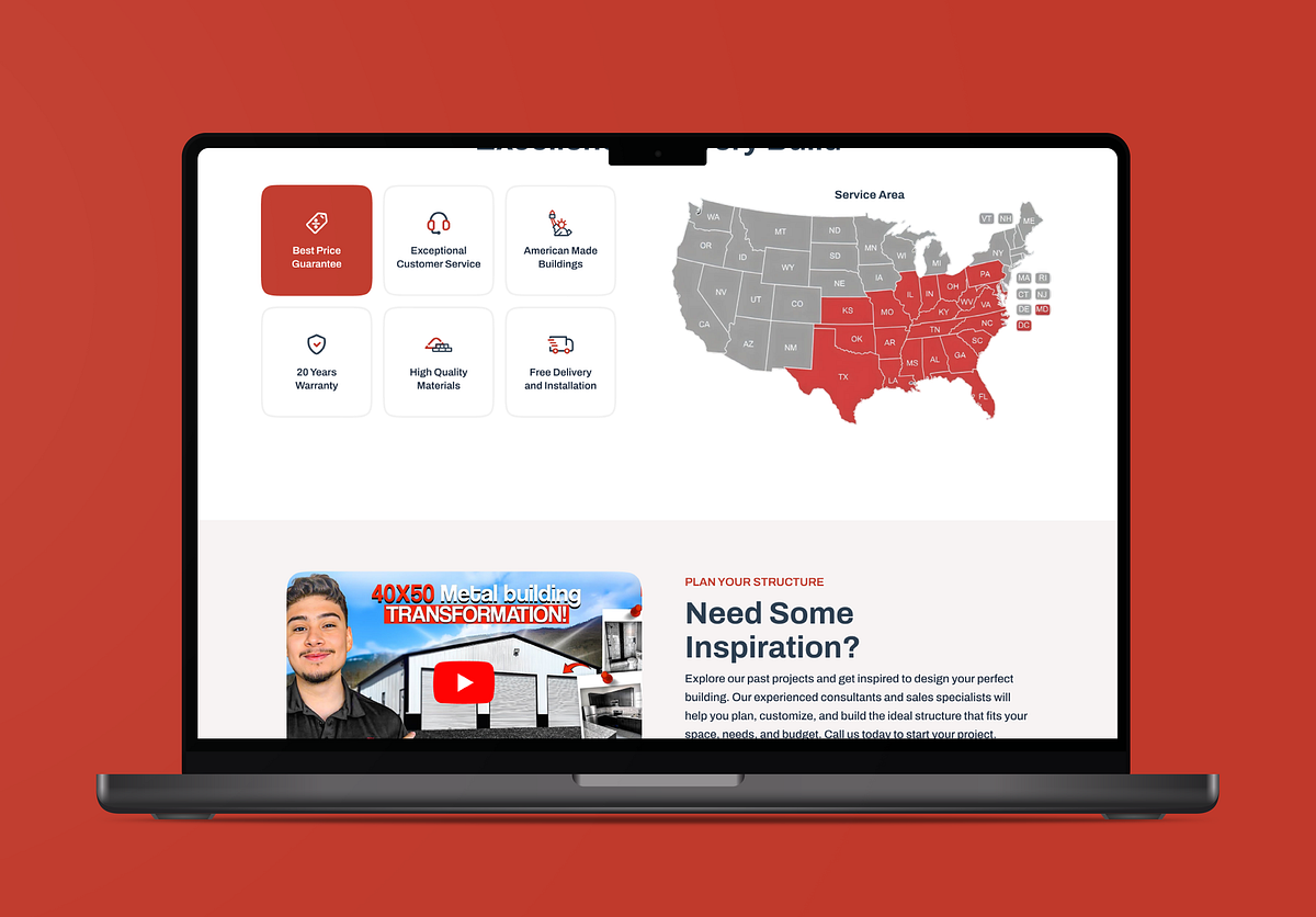 Metal Building Construction Company Website Design Image 1