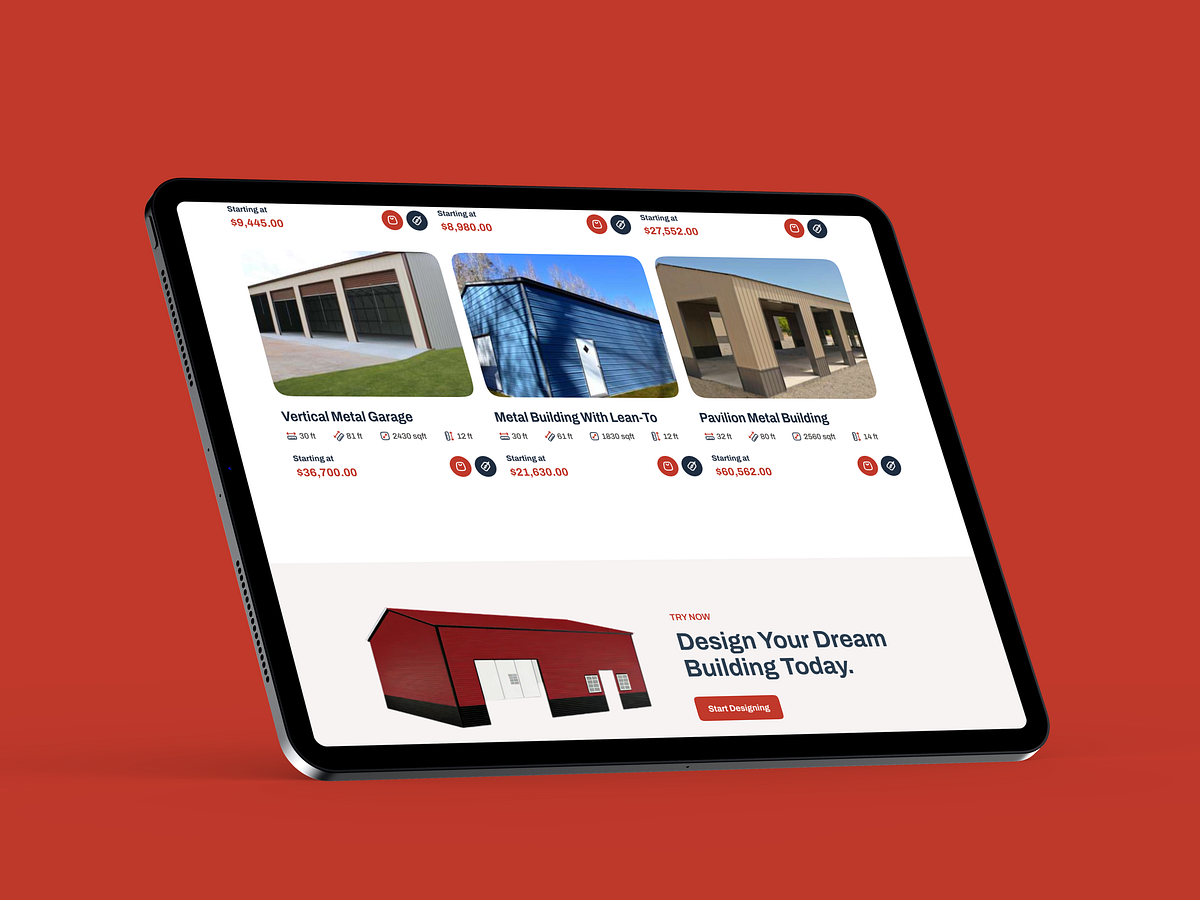 Metal Building Construction Company Website Design Image 2