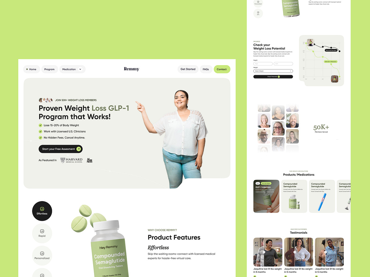 Weight Loss Program Healthcare Website Design