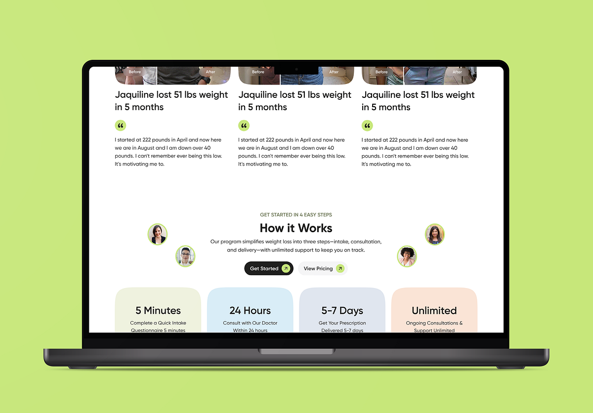 Weight Loss Program Healthcare Website Design Image 2