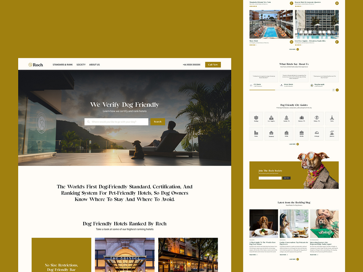 Dog-Friendly Hotel Certification & Ranking Website Design Image 0