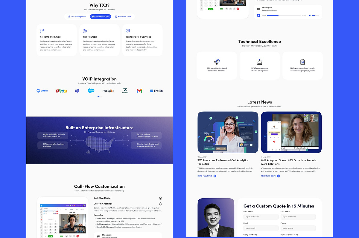 Telecom and VOIP Company Website Design Image 1