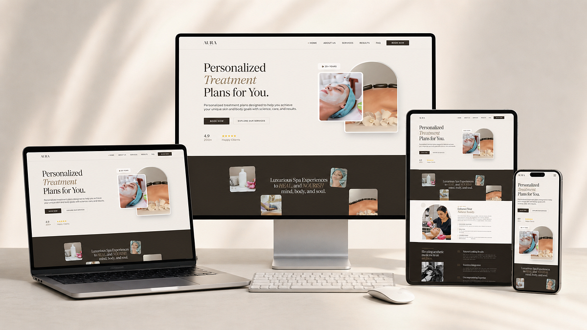 Luxury Med Spa Website Design With Consultation Booking Image 1