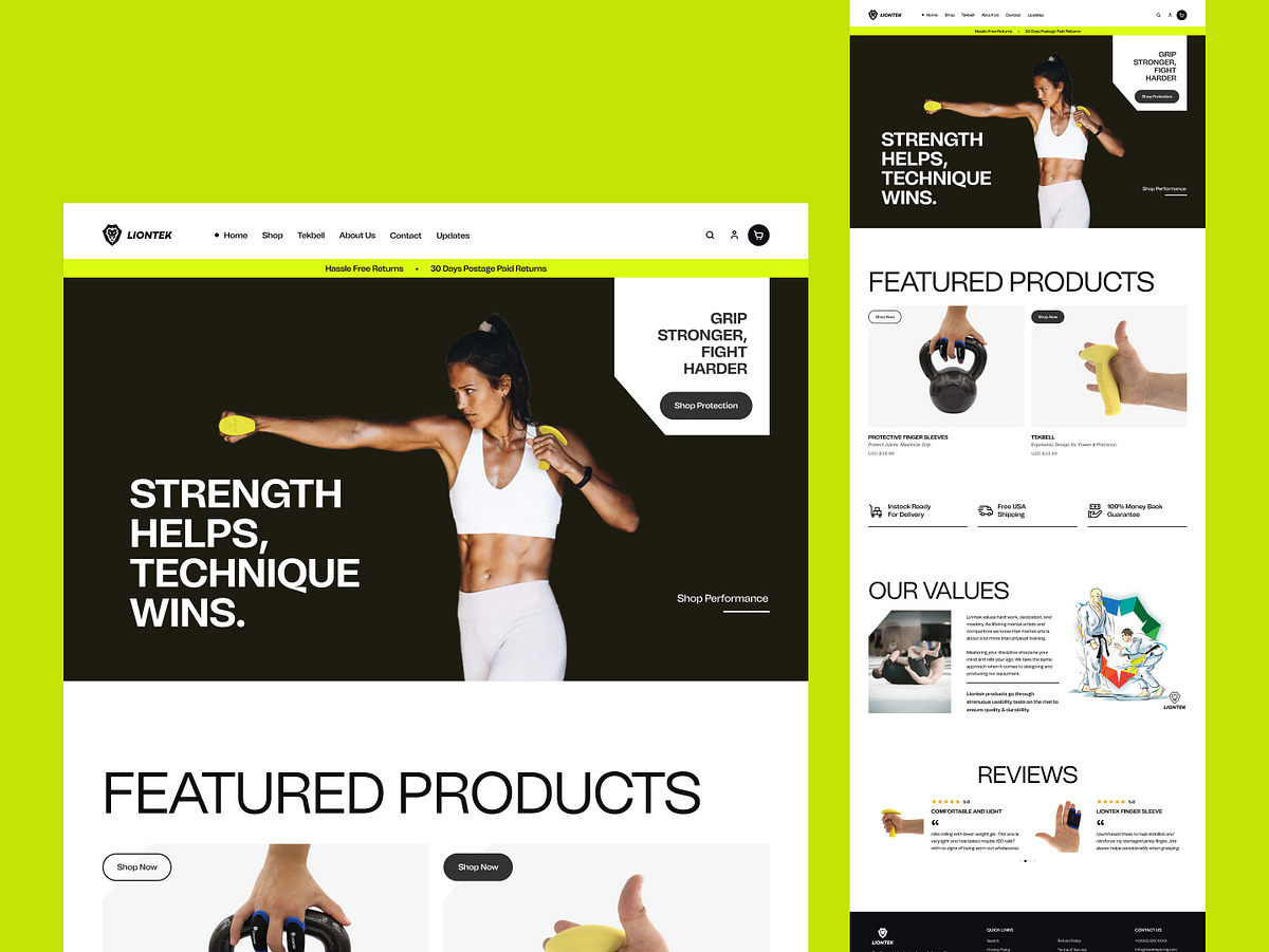 Fitness Equipment eCommerce Store Website Design