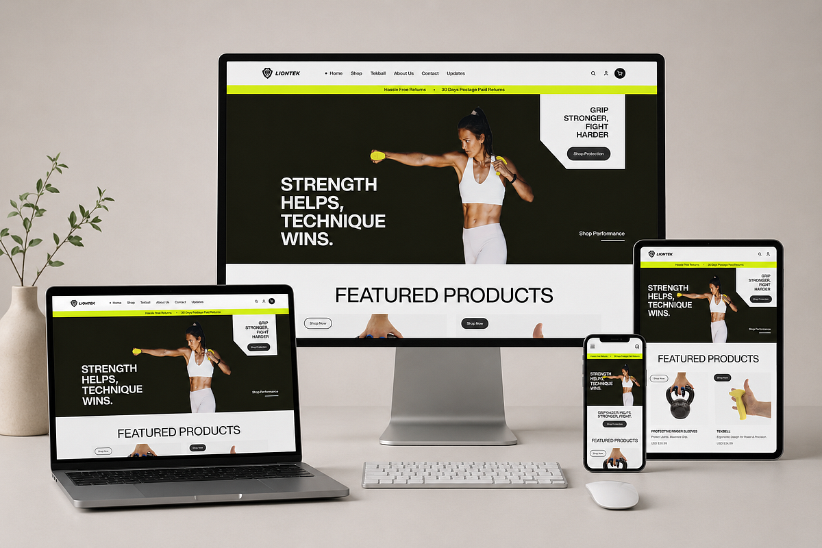 Fitness Equipment eCommerce Store Website Design Image 1