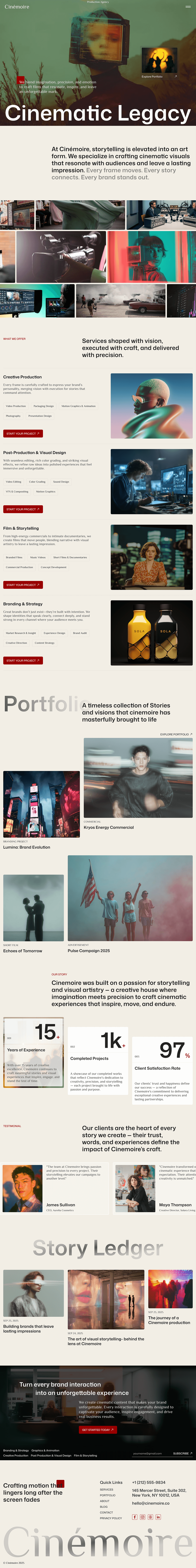 Cinémoire - Production Agency UI Design Image 0