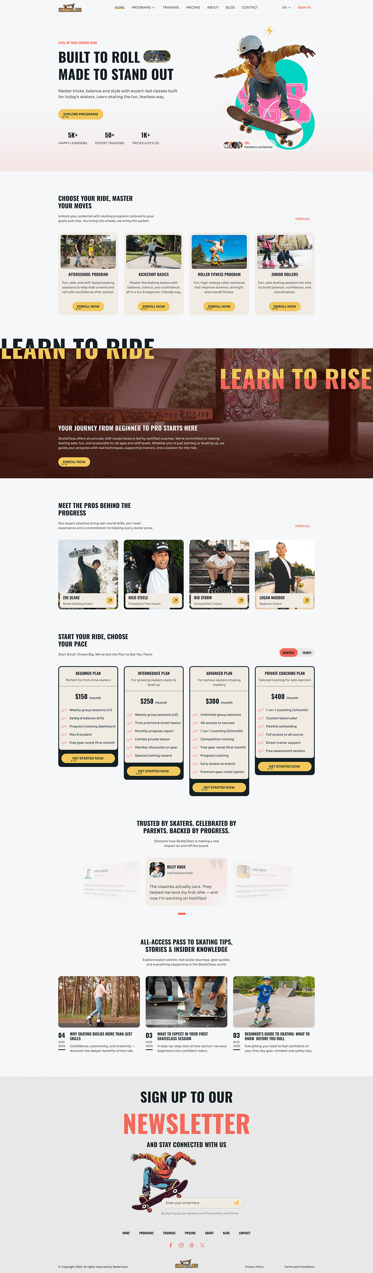 Skating School - CMS UI/UX Design Image 0